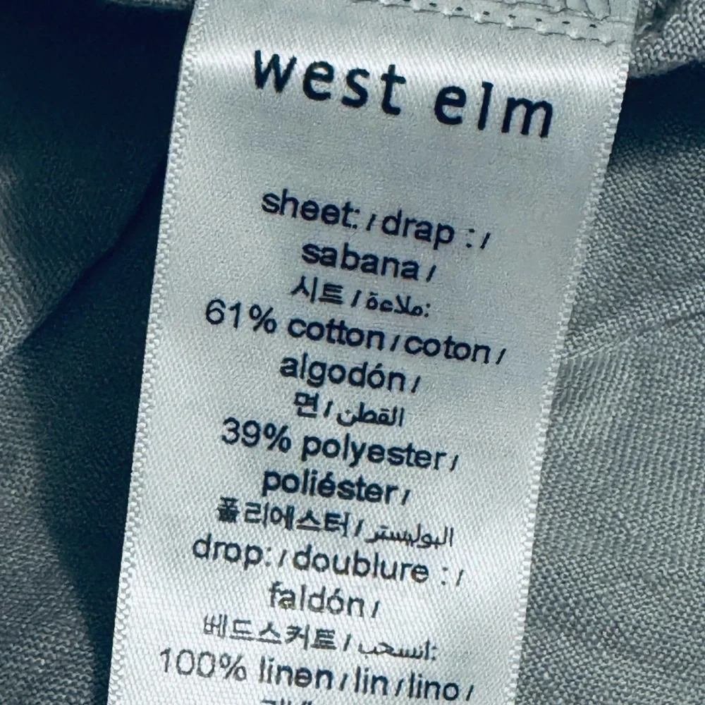 West Elm European Flax Linen Bed Skirt Queen NWOT